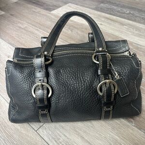 Y2K Coach Chelsea pebbled leather satchel